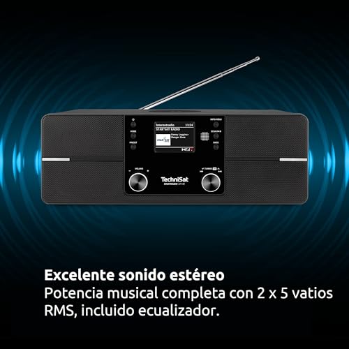 TechniSat DIGITRADIO 371 IR - Radio por Internet con Carga inalámbrica (Dab+, FM, WLAN, Bluetooth-Audiostreaming, Pantalla a Color, USB, AUXin, Alarma, 10 W, Control Remoto/aplicación)