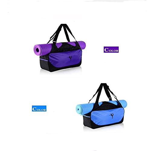 Techwills - Bolsa de Deporte para Gimnasio, para Esterilla de Yoga, Gran Capacidad, Impermeable, Bolsa de Deporte, Color Azul, tama?o Large