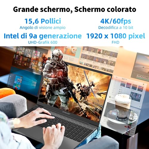 TECLAST 【2023 Nuevo F16Plus Ordenador Portátil 15,6 Pulgadas,12GB RAM 512GB SSD,PC Portátil con Intel N4100 Procesador,IPS 1920x1080, 2.4G/5G WiFi, BT 4.2, USB*2, Type-C, Mini-HDMI