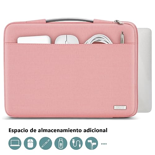 TECOOL 15 15,6 Pulgadas Funda Portátil Ordenador para 15.6" HP Lenovo Thinkpad ideapad DELL Acer ASUS Samsung Chromebook PC Notebook,Protectora Funda Ordenador 15 Pulgadas Blanda Bolsa Laptop,Rosa