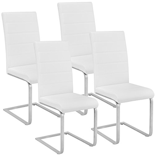 TecTake Set de sillas cantilever de comedor (4x blanco | Nr. 402554)