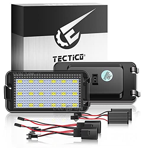 TECTICO LED Luces matrícula coche E-Mark ECE 6000K Blanco puro canbus No hay error Luz de matrícula Compatible con FSeat Altea Arosa Cordoba MK1 MK2 Ibiza Leon Toledo, 2 piezas