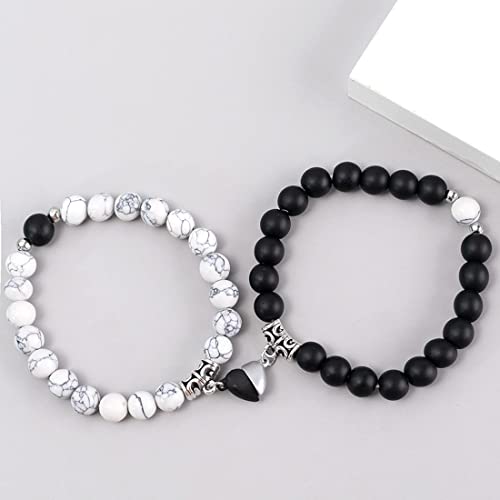 Teegxddy 2 uds pulsera magnética de pareja imán de atracción mutua pulsera de amistad mujeres hombres regalos