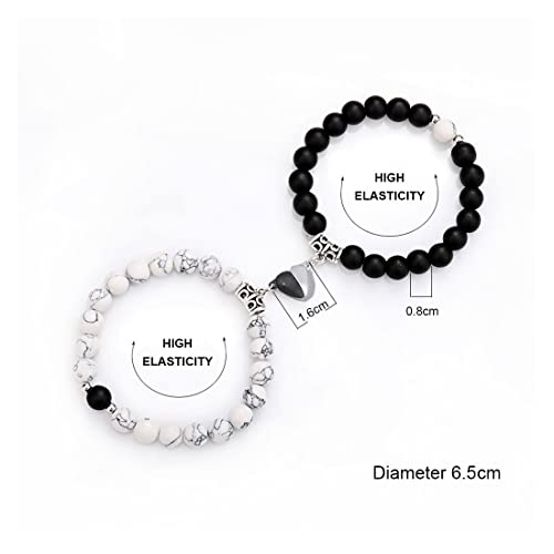 Teegxddy 2 uds pulsera magnética de pareja imán de atracción mutua pulsera de amistad mujeres hombres regalos