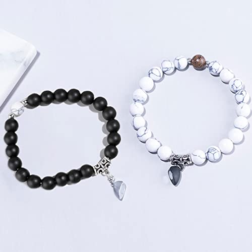 Teegxddy 2 uds pulsera magnética de pareja imán de atracción mutua pulsera de amistad mujeres hombres regalos