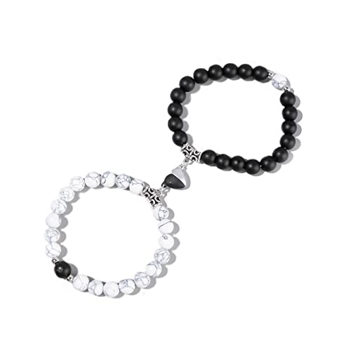 Teegxddy 2 uds pulsera magnética de pareja imán de atracción mutua pulsera de amistad mujeres hombres regalos