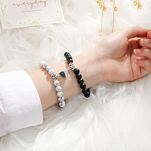 Teegxddy 2 uds pulsera magnética de pareja imán de atracción mutua pulsera de amistad mujeres hombres regalos