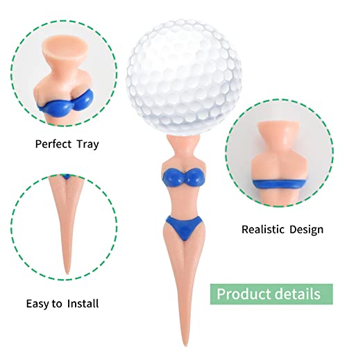 Tees de Golf Divertidos Lady Bikini 5 Piezas 76 mm/ 3 Pulgadas Funny Golf Tees Mujer Golf Tees Plastic Golf Tees para Hombres Mujeres Golf Training Golf Accesorios Práctica de Golf