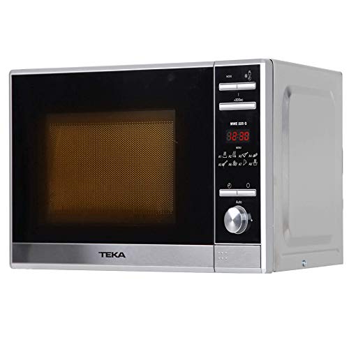 Teka - Microondas Grill, Modelo MWE 225 G, 20 Litros, 5 Niveles de potencia, 700-1000 W, 8 menús, Acero Inoxidable, Cristal Gris y Negro, 25 x 44 x 34 cm