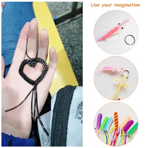 tekenewbse 200PCS Hilo Plastico, Hilo Scoubidou Cuerda, Cuerdas para Hacer Pulseras, Scooby Doo con Llavero y Gancho para Collar Pulsera Llavero DIY Manualidades Abalorio Cuerda de Cuentas