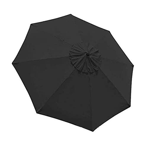 Teldo De Poliéster De Reemplazo para Sombrilla De Patio, 2.7M, 8 Costillas, Tela De Recambio para Sombrilla De Mesa, Sombrilla De Jardín, Protección UV, Impermeable(Size:2.7M- 8Ribs,Color:Negro)