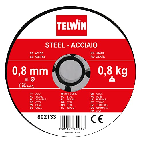 Telwin 802133 Bobina Hilo para soldar acero, 0.8 mm, 0.8 kg