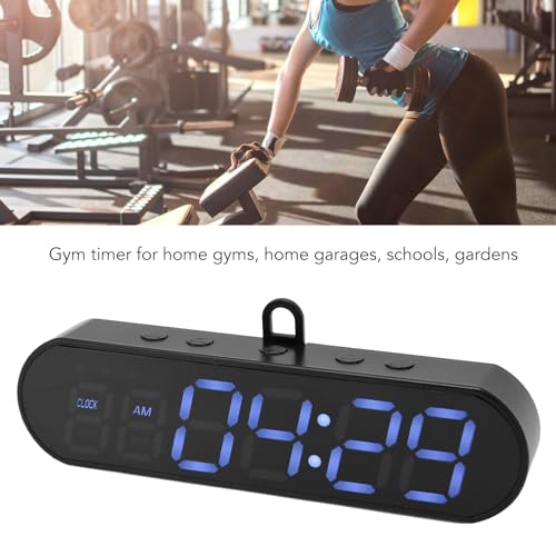 Temporizador de Gimnasio Portátil, Reloj de Entrenamiento con Imán Recargable por USB, Cronómetro de Intervalo de Visualización Grande con Zumbador, Temporizador de Boxeo HIIT