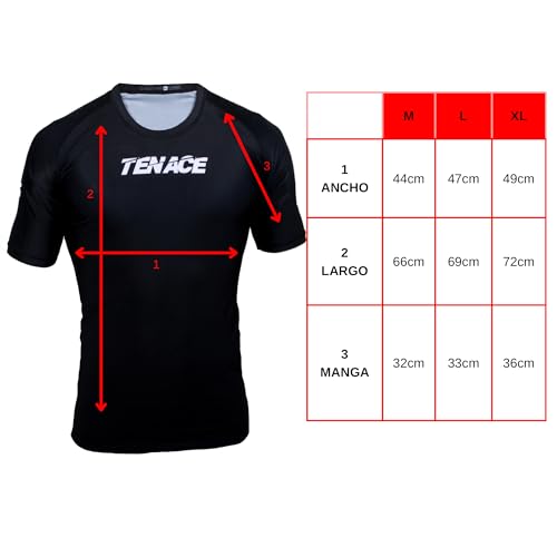 Tenace Camiseta Compresión MMA - Entrenamiento BJJ, Grappling Rashguard (M)