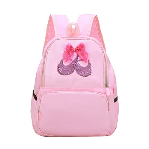 TENDYCOCO Mochila de bailarina de ballet bolsa de baile con lentejuelas para niños pequeños, Pink, About 25x 12x 33cm, Mochilas infantiles