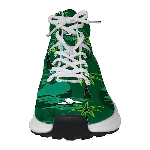 Tenis para correr para hombre, diseño de palmera tropical, color verde, tenis, entrenamiento, caminar, gimnasio, zapatos deportivos, Multicolor, 7 US