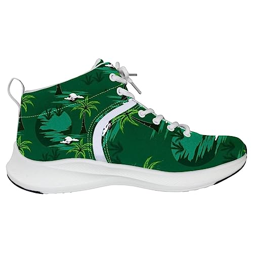 Tenis para correr para hombre, diseño de palmera tropical, color verde, tenis, entrenamiento, caminar, gimnasio, zapatos deportivos, Multicolor, 7 US