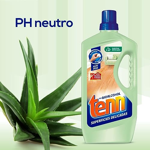 Tenn Aloe Vera- Limpiador para superficies delicadas con pH neutro - Para suelos de parquet, mármol, cerámica, gres y terrazo - Efecto reparación - 1,3 Litros