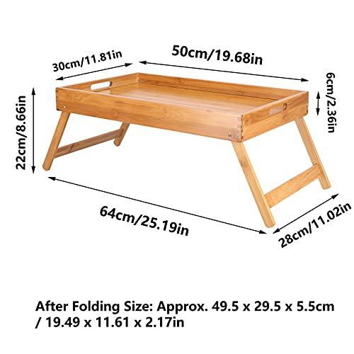 TENTI Escritorio de Cama Plegable - Escritorio de Cama Bandeja de Frutas Plegable Mango Hueco Mesa de sofá para computadora portátil pequeña para alquilar habitación Dormitorio