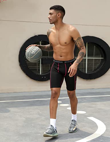 Terecey Mallas Cortas Hombre de Secado Rápido Short de Compresión Hombre con Bolsillo Pantalon Corto Hombre Deporte para Running Fitness Gym