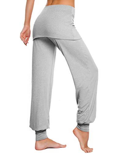 Terecey Pantalones Bombachos Mujer Cintura Alta Pantalones Hippies Mujer con Falda Pantalones Deportivos Mujer para Yoga, Pilates y Estiramientos