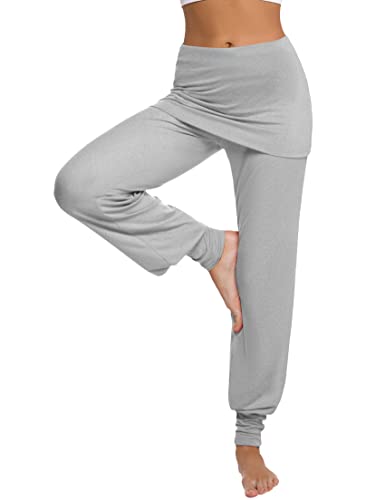 Terecey Pantalones Bombachos Mujer Cintura Alta Pantalones Hippies Mujer con Falda Pantalones Deportivos Mujer para Yoga, Pilates y Estiramientos