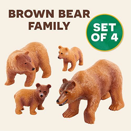 Terra by Battat Juguete – Estatuilla de Oso – Familia de Osos Salvajes – Animales del Bosque – Brown Bear Family (AN2732Z)