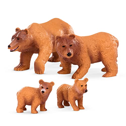 Terra by Battat Juguete – Estatuilla de Oso – Familia de Osos Salvajes – Animales del Bosque – Brown Bear Family (AN2732Z)