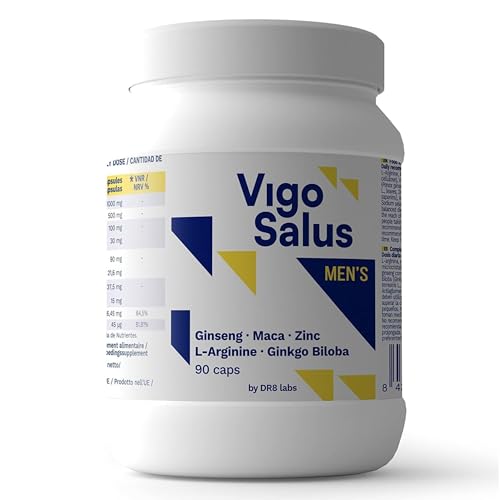 TESTOSTERONA Hombre - Potenciador Masculino - Más Fuerza + Duración + Energía - Maca, Tribulus Terrestris, Ginseng, L-Arginina, Ginkgo Biloba y Zinc - Alta Dosis - Vigosalus 90 Cápsulas