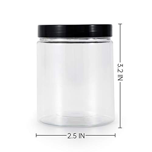 testyu 250ml Transparente Botes Cocina, 14 Piezas Bote de Plástico Transparente, Frascos de Plástico con Tapa para Cremas Corporales, Lociones, Slime, Cuentas, Joyas, Comida Seca