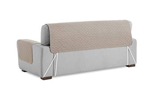 Textilhome - Funda Cubre Sofá Chaise Longue Circus, Protector para Sofás Acolchado Brazo Derecho. Tamaño -240cm. Color Beige (Visto DE Frente)