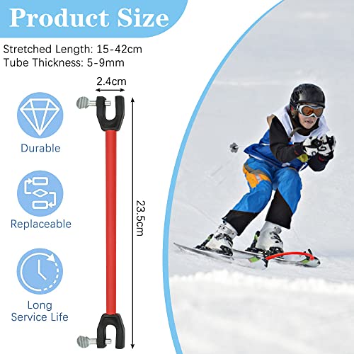 THATSRAD Conector de Punta de Esquí 22,5cm Conector Snowboards Table Ayuda de Entrenamiento de Esquí para Principiantes Enseña a Controlar la Velocidad, Conector Cuña de Goma Elástica para Esquí, Ski