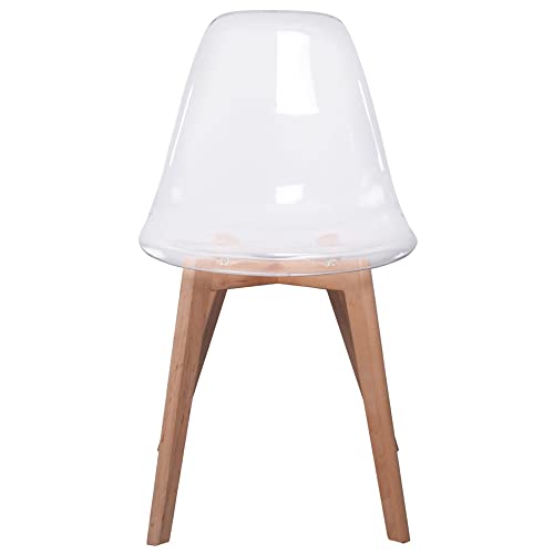 The Concept Factory Silla escandinava&nbsp&ndash&nbspasiento Transparente, Madera, 47,5x54x86