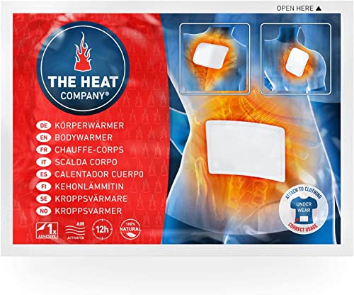 THE HEAT COMPANY Calentador Cuerpo - 10 Piezas - Extra CÁLIDO - Adhesivo - Espalda y Cuello Caliente - 12 Horas de Calor Acogedor - Calor instantáneo - Activado por Aire - Puro Natural