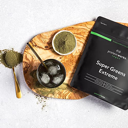 THE PROTEIN WORKS Super Greens Extreme Powder | 20 Verduras Diferentes | Ayuda a Proteger tu Sistema Inmunológico | Vegano, Bajo en Azúcar | Manzana y Limon | 500g