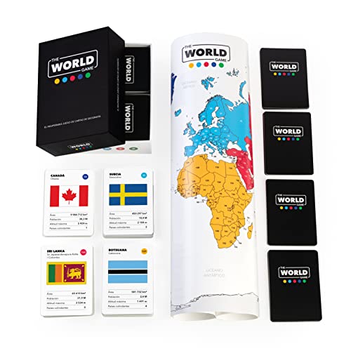 The World Game - Juego de Cartas de Geografía - Juego de Mesa Educativo para Niños, Familiares y Adultos Niños y Niñas Adolescentes - En Español