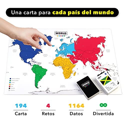 The World Game - Juego de Cartas de Geografía - Juego de Mesa Educativo para Niños, Familiares y Adultos Niños y Niñas Adolescentes - En Español