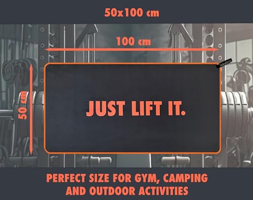 TheIronBrand ® Toalla de Microfibra - Just Lift It. | 3 Diseños | 50x100cm | Toalla de Secado Rápido, Ultra Ligera y Compacta | Toalla Ideal para Gimnasio, Toalla de Viaje, Deporte, Senderismo, Yoga