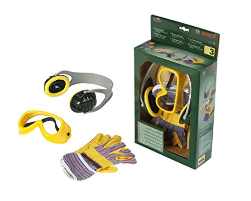 Theo Klein 8535 Set de Accesorios de 3 Piezas, Guantes de Trabajo, Gafas de Seguridad y Orejeras con diseño de, Medidas del Embalaje 19.5 cm x 7 cm x 33.5 cm, Juguete para niños a Partir de 3 años