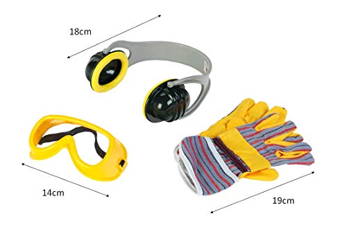 Theo Klein 8535 Set de Accesorios de 3 Piezas, Guantes de Trabajo, Gafas de Seguridad y Orejeras con diseño de, Medidas del Embalaje 19.5 cm x 7 cm x 33.5 cm, Juguete para niños a Partir de 3 años