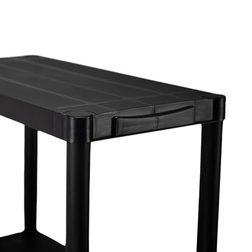 THINIA HOME - Estantería Almacenaje, Polipropileno PP, Multiusos, Hogar, Trastero, Domitorio y Cocina, 4 Baldas, Carga Máxima 100Kg, 60x30x130cm (Largo x Ancho x Alto), Color Negro