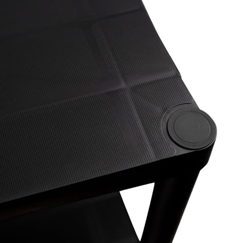 THINIA HOME - Estantería Almacenaje, Polipropileno PP, Multiusos, Hogar, Trastero, Domitorio y Cocina, 4 Baldas, Carga Máxima 100Kg, 60x30x130cm (Largo x Ancho x Alto), Color Negro