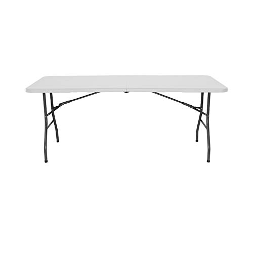 THINIA HOME Mesa Catering Plegable Portátil Rectangular 180 cm Mesa Multiusos: Camping, Eventos en Espacios Exteriores o Interiores | Mesa Resina y Patas Acero | 4-6 Personas y Carga de 150kg