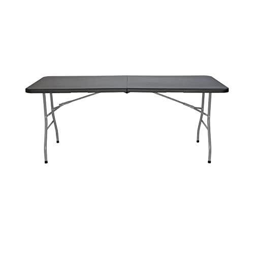 THINIA HOME Mesa Catering Plegable Portátil Rectangular 180 cm Mesa Multiusos: Camping, Eventos en Espacios Exteriores o Interiores | Mesa Resina y Patas Acero | 4-6 Personas y Carga de 150kg