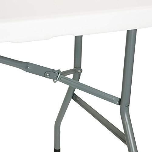 THINIA HOME Mesa Catering Plegable Rectangular Portatil Blanca 150 cm Mesa Multiusos: Camping, Eventos en Espacios Exteriores o Interiores | Mesa Resina y Patas Acero | 2-4 Personas