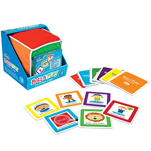 Think Fun - Roll & Play, Juego Educativo para Bebes, 1 Dado Grande de Felpa y 48 Cartas, Edad Recomendada +18 Meses, Multicolor, 76322