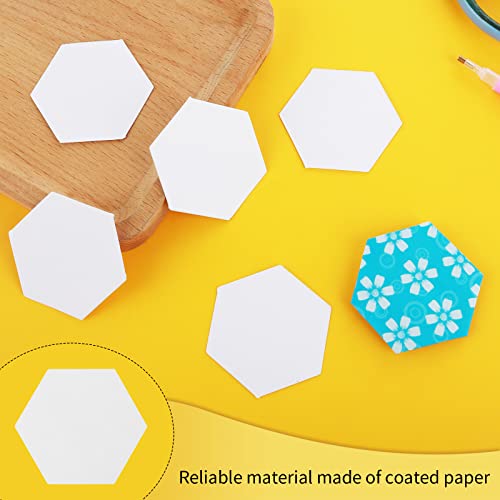 Thinp 200 Piezas de Papel Patchwork Plantillas Hexágono Plantillas de Papel para Acolchar Inglés Papel Piecing Formas Hexágono Papel Ladrillo Acolchar Plantillas, para Proyectos de Artesanía