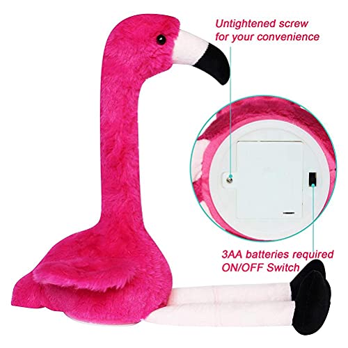 THLMT Juguete de Flamenco parlante, Juguete de Flamenco de Peluche Que Repite lo Que Dices Juguete de grabación electrónica interactiva con Divertidos Juguetes de Animales de Baile de Voz para niños