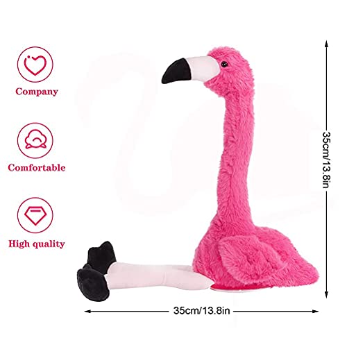 THLMT Juguete de Flamenco parlante, Juguete de Flamenco de Peluche Que Repite lo Que Dices Juguete de grabación electrónica interactiva con Divertidos Juguetes de Animales de Baile de Voz para niños