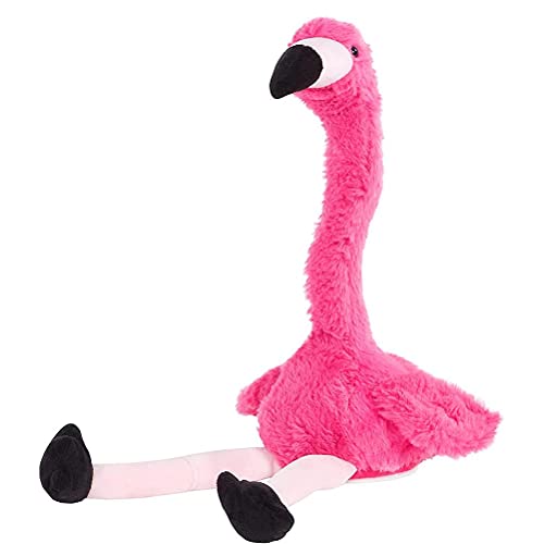 THLMT Juguete de Flamenco parlante, Juguete de Flamenco de Peluche Que Repite lo Que Dices Juguete de grabación electrónica interactiva con Divertidos Juguetes de Animales de Baile de Voz para niños